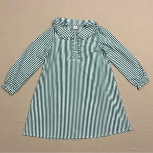 J. Crew Crewcuts Girls Green and White Striped Girls Nightgown Size Large 10-11